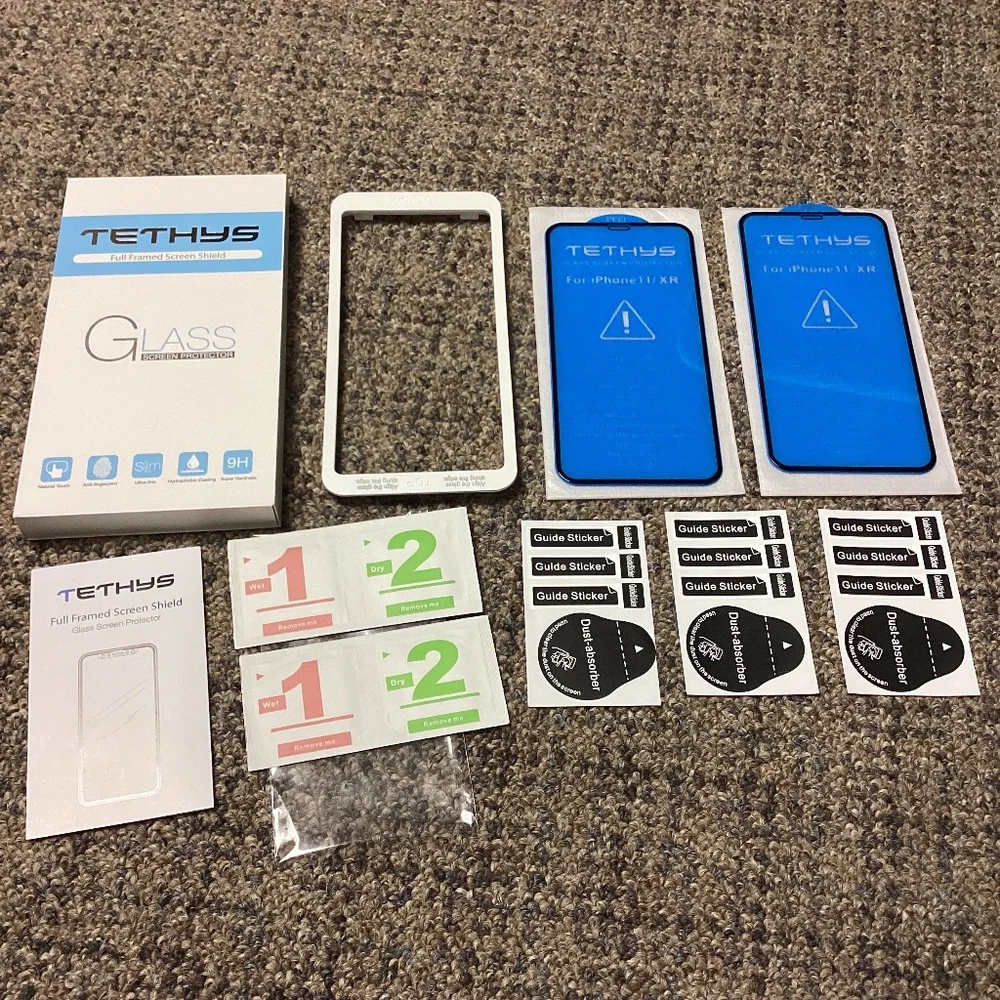 Tethys iPhone 11/XR Full Framed Glass Screen Protector * Qty. 2